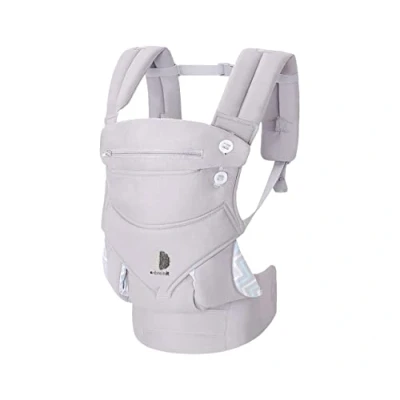 Immagine di ebrainit marsupio neonati ergonomico Porta Bebè 4 Posizioni cappuccio regolabile, da mesi a 18 kg bimbo imbottito posizione “M“ apertura farfalla sulla seduta neonato