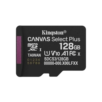 Immagine di Kingston Canvas Select Plus Scheda di memoria microSD 128GB micSDXC Gen3 150R A1 Adattatore SD non incluso SDCS3/128GBSP
