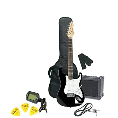 Immagine di PURE GEWA Chitarra elettrica Pack nera RC 100 con amplificatore, custodia, tuner, cinghia, cavo, corde, plettri