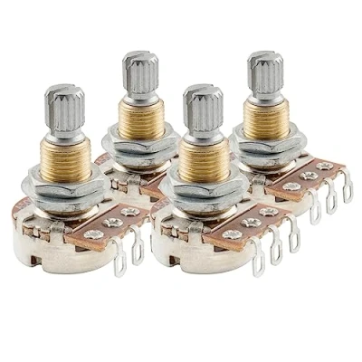 Immagine di Musiclily Pro Metriche A500K Mini Potenziometro Split Long Shaft Audio Pots per Chitarra Elettrica e Basso (Set di 4)