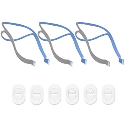 Immagine di Cuffie di ricambio compatibili con Airfit P10 Nasal Pillow Mask Straps Included 3 cinghie super elastiche e 6 clip regolazione (3 confezioni)