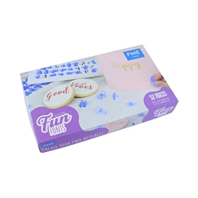 Immagine di PME Alphabet Stamp Set of 52, Upper And Lower Case, Collection 1 Fun Fonts Timbro dell&#039;alfabeto Custodia Superiore e Inferiore, Collezione