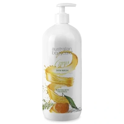 Immagine di Sapone detergente corpo professionale (1000 ml) Bagnodoccia al Tea Tree Oil + Agrumi Per e mani Effetto ammorbidente pelle con imperfezioni brufoli Perfetto pre depilazione