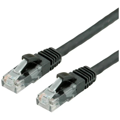 Immagine di Value 21.99.1035 RJ45 cavo di rete, patch CAT 6 U/UTP 1.00 m Nero non schermato, Privo alogeni, Ritardante fiamma 1 pz.