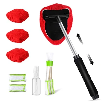 Immagine di Masthome Kit Pulizia Auto, Spazzole Vetri Auto con 3 Cuscinetti in Microfibra e Flacone Spray, Spazzola Griglia Ventilazione 2 Tamponi, per Parabrezza Esterno Interni