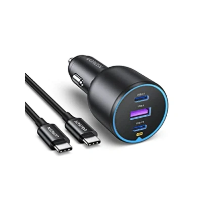 Immagine di UGREEN Caricatore Auto USB C da 130W, Caricabatteria Accendisigari 12V 24V 3 Porte con Cavo 100W, Compatibile iPhone 16/15/14 Plus Pro Max, Samsung Galaxy S24/23, Xiaomi, MacBook, iPad