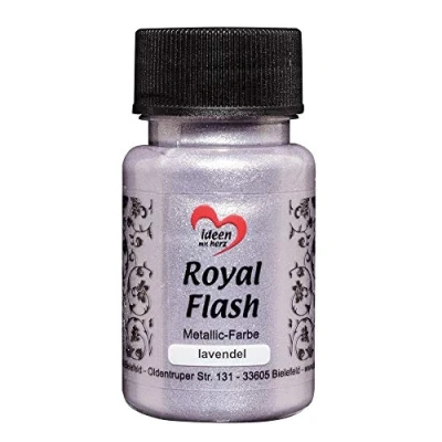 Immagine di ideen mit herz Colore acrilico metallico Royal Flash con riflessi metallici e particelle glitterati fini Vernice brillante metallizzata per gagliette 50 ml (lavanda)