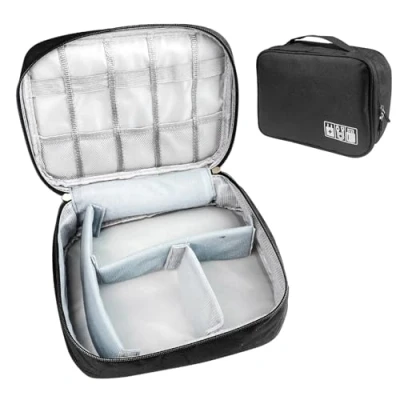 Immagine di Chiluxendo Borsa Porta Organizzatore Cavi, Organizer Cavi da Viaggio, Custodia Accessori Elettronica, per MacBook Adattatore, Cavo, Scheda SD, Caricatore, Mouse, Banca di Potere, Chiavetta USB
