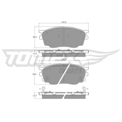 Immagine di TOMEX brakes TX 12 57 Kit pastiglie freno Assale anteriore con segnalatore acustico usura MAZDA: 6 Sedan, Hatchback, 626 V SW