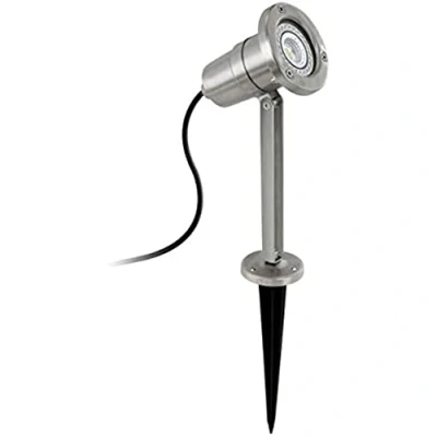 Immagine di EGLO Faretto a picchetto Nema, lampada da esterno uno punto luce, in acciaio inox, argento, GU10, IP54