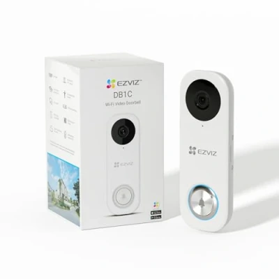 Immagine di EZVIZ Videocitofono cablato, richiede un sistema di cablaggio esistente, Wi Fi 2,4 G/5 GHz, supporto scheda SD da 256 GB, senza canone mensile, rilevamento del movimento umano, visione notturna IR 5M,
