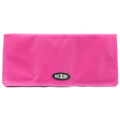 Immagine di Big Skinny Portafoglio da donna Executive Bi Fold con libretto degli assegni, può contenere fino a 40 carte, fucsia