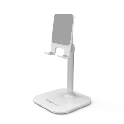 Immagine di DigiPower supporto regolabile in altezza, per tablet, tablet e smartphone, modelli con diagonale fino a 25 cm, bianco