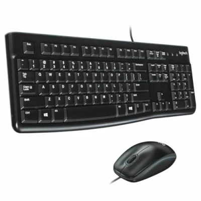 Immagine di Logitech MK120 Combo Tastiera e Mouse con Filo per Windows, Layout ‎Portoghese QWERTY Nero