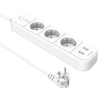 Immagine di Tenda SP15 Presa Smart Wi Fi, Spine Intelligenti con 3 Prese Elettriche 2 Porte USB, Controllo Remoto, Compatibile Alexa e Google Home, Plug Protezione Contro le Sovratensioni, 16A, 3.68KW