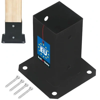 Immagine di KOTARBAU® manicotto da avvitare, 70 x mm, pali quadrati in legno, per recinzione, piastra di base, ancora, zincato a caldo, verniciato polvere