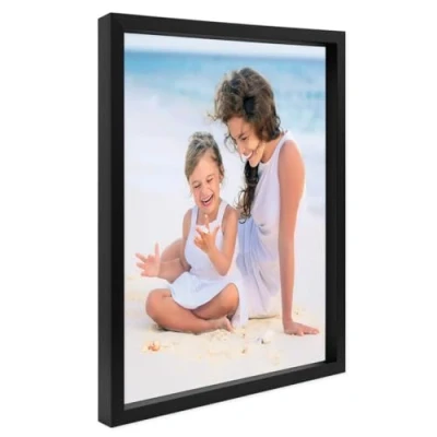 Immagine di PHOTOLINI 3D cornice 50x70 cm nero, profonda, per oggetti fino a 3 di profondità, legno MDF cpn vetro perfetta il fai da te e come regalo