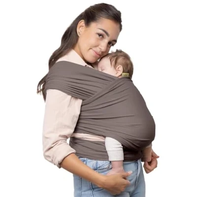 Immagine di Boba Wrap Fascia Elastica Porta Bebè Neonato, Portabimbo Facile da Indossare (Grey)
