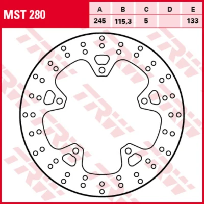 Immagine di Disco freno TRW MST280, 1 Pezzo