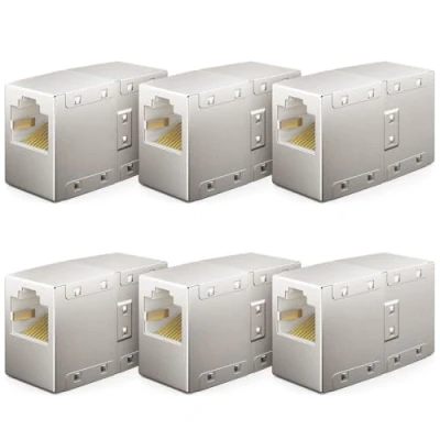 Immagine di deleyCON 6 Pezzi RJ45 Accoppiamento Cat6 Estensione Cavo LAN e Connettore di Rete per Switch TV PS5 PS4 ADSL Modem Box Router PC Adattatore Patch con Connessione POE