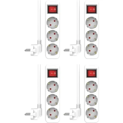 Immagine di ELRO ES106 Ciabatta elettrica a 6 prese con interruttore e cavo da 1,5 m, sicurezza bambini, spina Schuko, max. 3680 W, certificazione TÜV, colore: Nero