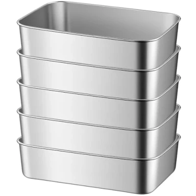 Immagine di Stampo per Pane, 5 Pezzi Pane in Cassetta, Acciaio Inox, Rettangolare Stampi Perfetti E Torte, Lavabili Lavastoviglie Sani, 23 X 6 Cm