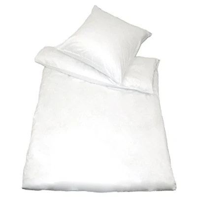 Immagine di Kinzler Biancheria da Letto in Raso di Cotone Uni, Modern, Diversi Colori/Misure, Bianco, 80x80 + 155x200 cm