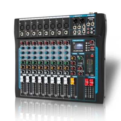 Immagine di Mixer Audio a 8 canali 16 DSP Effect Interfacer w/USB Drive per Computer Recording, 48 V Power, XLR Microphone Jack DJ Karaoke Studio Streaming Recording