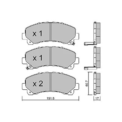 Immagine di AISIN BPIS 1000 Kit pastiglie freno con segnalatore acustico usura ISUZU: D Max 1 Pickup, II Pick up