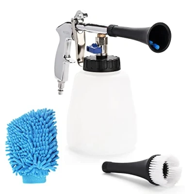 Immagine di EXLECO Pistola per Pulizia Auto Kit 6 9,2 Bar Lavaggio Interno Portatile con Flacone Cruscotto Sedili in Pelle