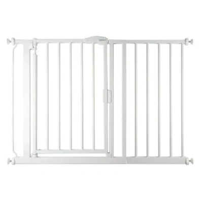 Immagine di Safetots Cancelletto per Scale a Chiusura Automatica Pressione, 111cm 118cm, Bianco, Bambini, Barriera di Sicurezza Bambini