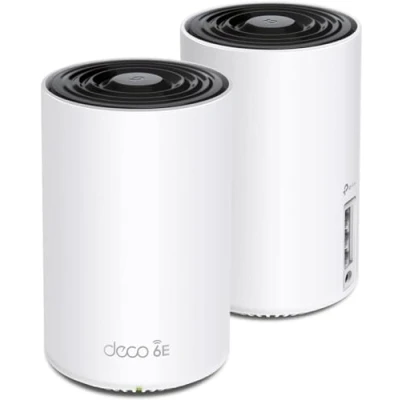 Immagine di TP Link Deco XE75(2 pack) Mesh Router AXE5400 Wi Fi 6E Tri Band, Sistema per Tutta la Casa, Porta Gigabit, 6 GHz, AI Driven Mesh, HomeShield, MU MIMO, 2 Pezzi con Copertura Fino a 500㎡