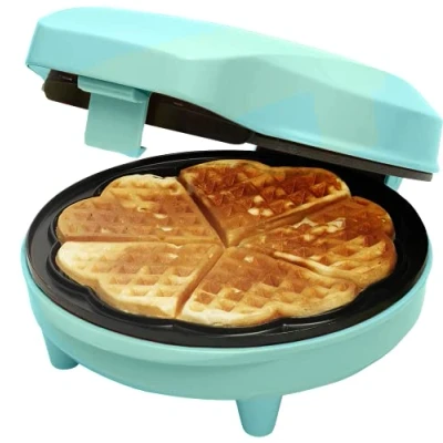 Immagine di Bestron Sweet Dreams Piastra per waffle a forma di cuore con rivestimento antiaderente, 700 Watt, colore: Arancione