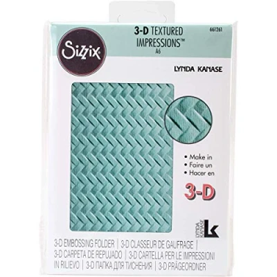 Immagine di Sizzix 661261 Cartella di Goffratura Intrecciata Lynda Kanase, PP Plastic, Multicolore, 17.9x12.2x0.4 cm