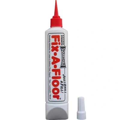 Immagine di Fix A Floor Squeezy Adesivo di riparazione tutto in uno per piastrelle sciolte, cave e scricchiolanti, legno, LVT, LVP pavimenti laminato