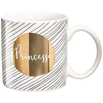 Immagine di LA CARTERIE Draeger Tazza Originale da tè offrire in Regalo ai propri Cari caffè Porcellana fine 350 ml 8 cm di Diametro x 8,5 Altezza Principessa