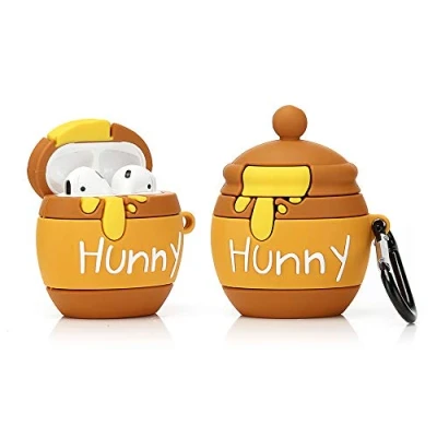 Immagine di YIGEYI Custodia in Silicone Compatibile con Airpods 1 e 2 Funny Cute Cartoon 3D Case Cover[Bere Serie di Lattine] (Hunny Pot)