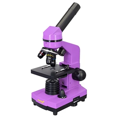 Immagine di Levenhuk Rainbow 2L Amethyst Home Lab Kit STEM per Bambini con Microscopio Biologico Portatile 400x, Guida Agli Esperimenti Illustrata a Colori, Campioni Preparati e Strumenti Scientifici (IT)