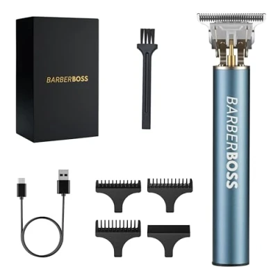 Immagine di Barberboss Regolabarba e tagliacapelli senza fili da uomo, rasoio di precisione per taglio capelli, rifinitore barba kit completo la cura degli uomini