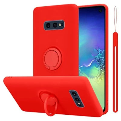 Immagine di Cadorabo Custodia compatibile con Samsung Galaxy S10e in LIQUID ROSSO per Cellulare Silicone TPU Flessibile Anello Paraurti Cover Posteriore Ultra Sottile