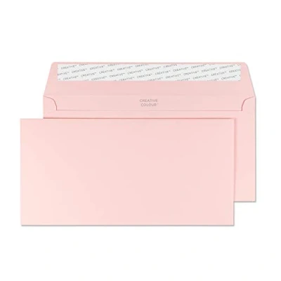 Immagine di Blake Creative Colour 25201 Buste a portafoglio con chiusura adesiva, formato DL+, 114 x 229 mm, 120 g/mq, confezione da 25, colore: Rosa chiaro