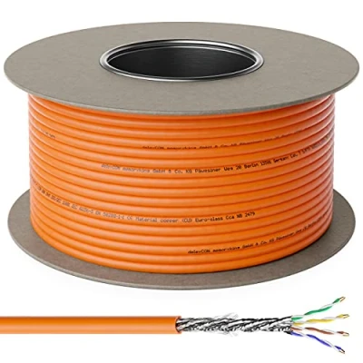 Immagine di deleyCON 100m CAT.7 Cavo di Installazione in Rame Rigido S/FTP PIMF Rete LAN Ethernet Dati Gigabit CAT7 10Gbit 1000MHz LSZH Senza Alogeni Dichiarazione Prestazione Certificato GHMT