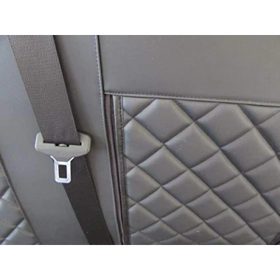 Immagine di Texmar Set di coprisedili per Peugeot Boxer, Citroen Jumper/Relay, Fiat Ducato 2002 2006, modelli con guida a destra, in similpelle, 2 +1 (1 sedile singolo, 1 doppio), colore: nero