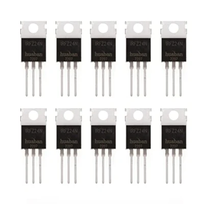Immagine di HUABAN 10 pezzi IRFZ24N Vdss=55V Rds(on)=0,07ohm Id=17A TO220 Transistor MOSFET a canale N di potenza
