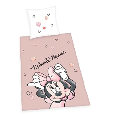 Immagine di Herding Set di Biancheria da Letto, Lino, Rosa/Bianco, 80 x cm, 135 200 cm