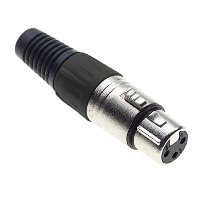 Immagine di Keple Presa XLR A 3 Poli, Nera Jack Audio Microfonica Femmina DMX, Adattatore Nichelato, Connettore Di Costruzione Metallica Con Alloggiamento In Plastica
