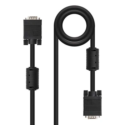 Immagine di Nanocable 10.15.0115 Cavo SVGA con ferrite di Alta qualità per Monitor, proiettore e PC, HDB15 / M M, Nero, 15mts