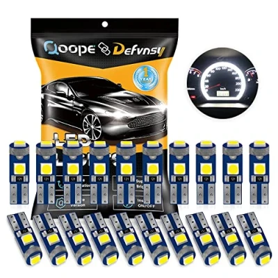 Immagine di Defvnsy T5 W3W LED Lanpadine 12V 20LM, Bianco 74 73 286 17 18 70 86 2721 per Luci Interne Auto Cruscotto Sostituzione Lampada (20 Pezzi)