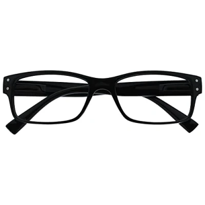 Immagine di The Reading Glasses Company Uomo Nero Grande Stile Designer Lettori Cerniere Molla R11 1 +1,00 50 Gr