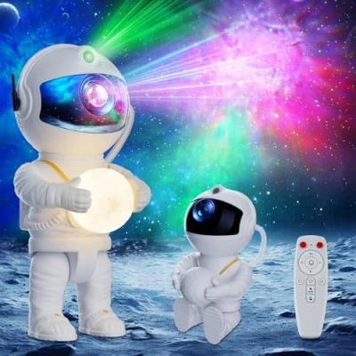 Immagine di Feliigo Proiettore Stelle Soffitto, LED Astronauta 360 Regolabile, 8 Modalità di Nebulosa &amp; Telecomando, Luce Notturna, Lampada Bambini Adult